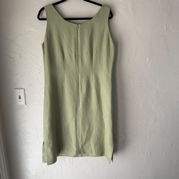 Cutter & Buck Green Linen Blend Sleeveless Sheath Dress Size 12 Classic Summer - Picture 6 of 8